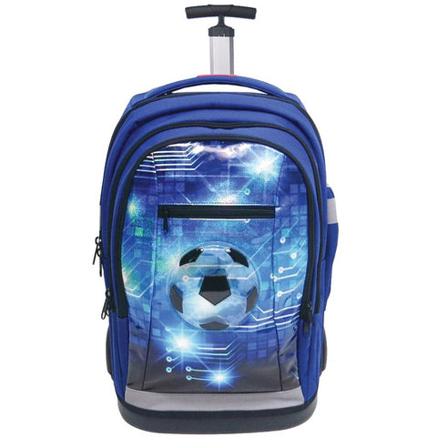 Soccer Rolling School Bag for Boys