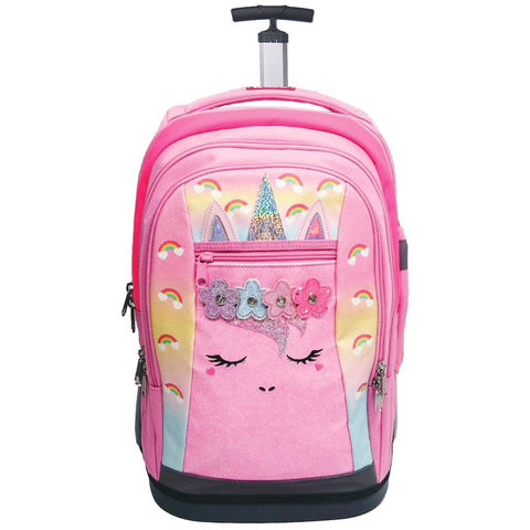 Unicorn Rolling School Bag for Girls