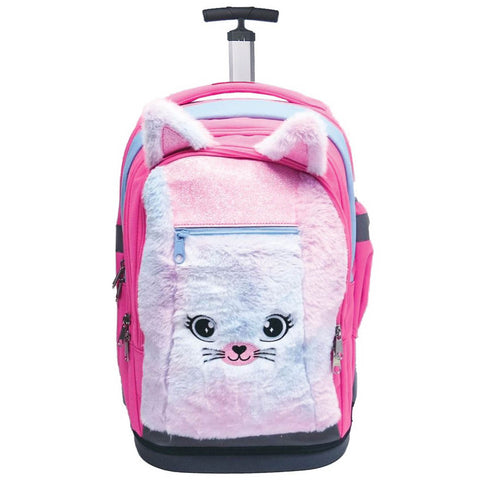 Kitty Rolling School Bag for Girls